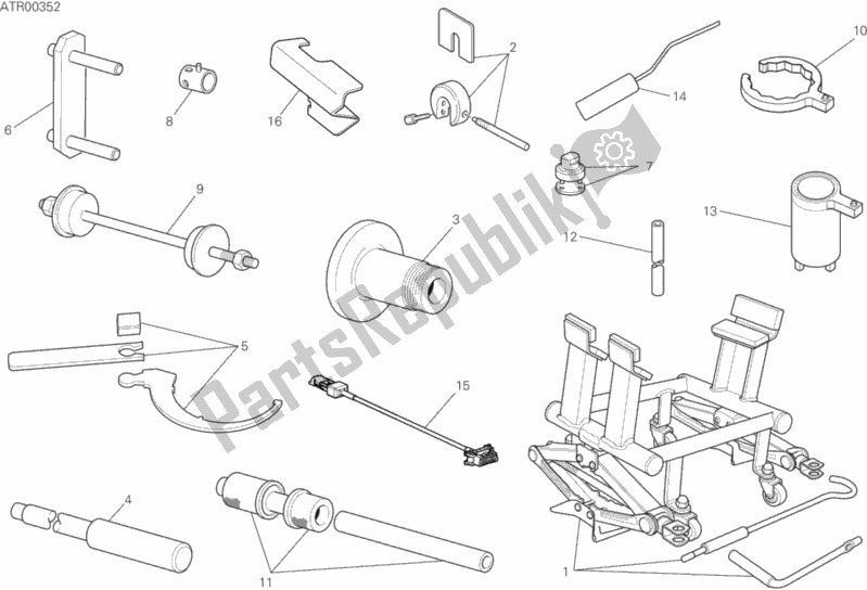 Toutes les pièces pour le 01b - Outils De Service D'atelier du Ducati Multistrada 1200 Touring USA 2015